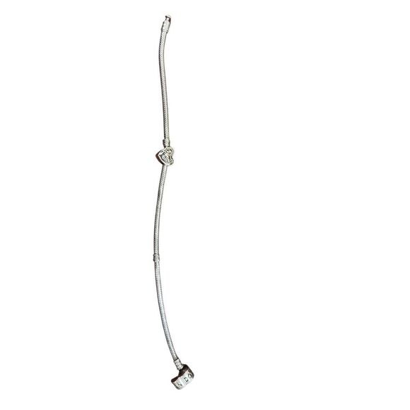 Pandora Sterling Silver Large 8" Bracelet with #1 Mom Heart Charm never worn - Picture 6 of 15